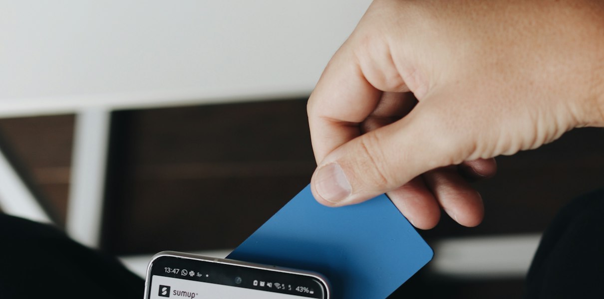 Card tapped on a phone that takes payments