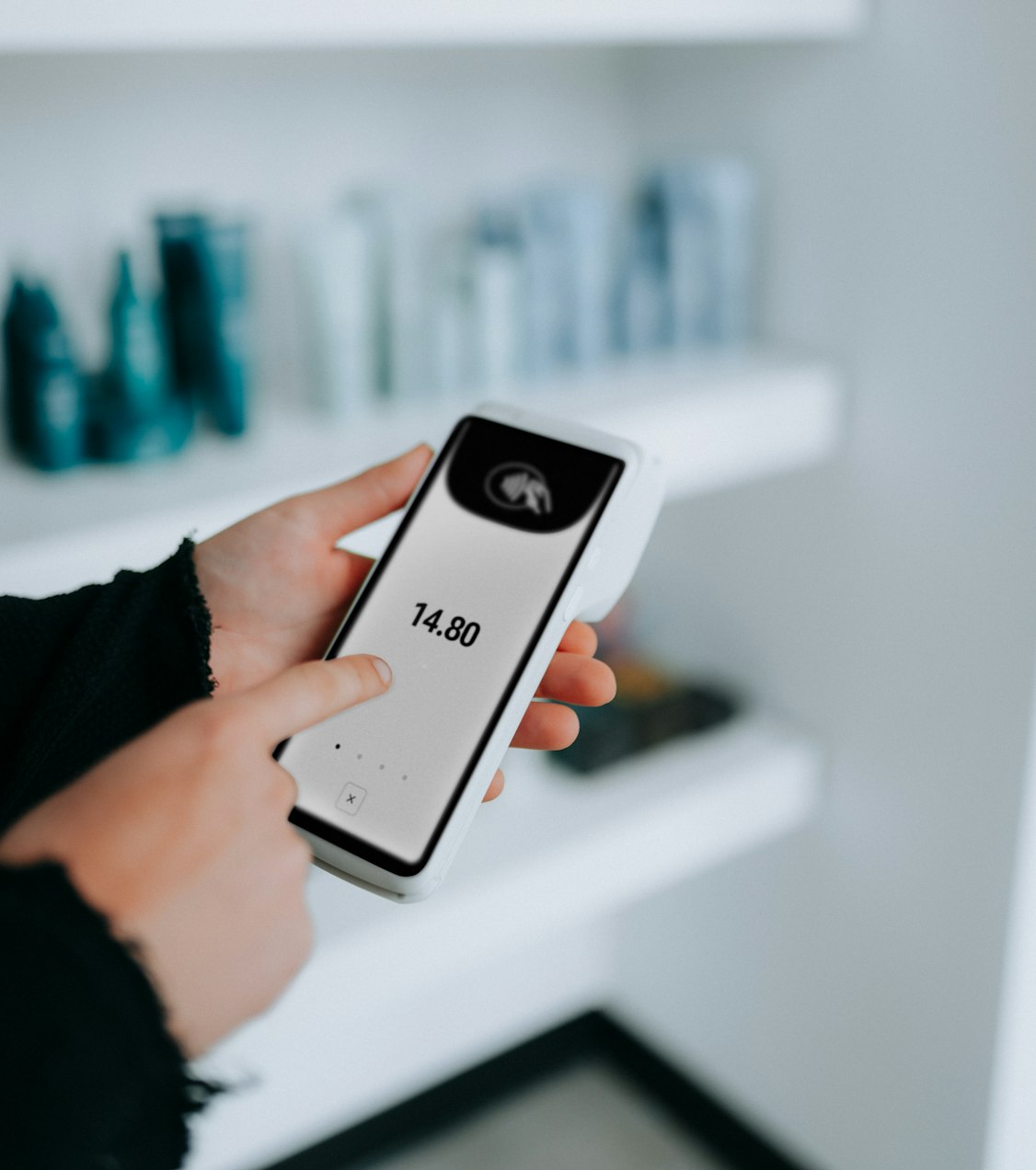 Phone that takes card payments in a shop